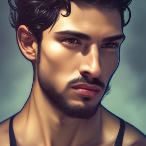 Handsome Hispanic Man in High Fashion, Detailed Portrait