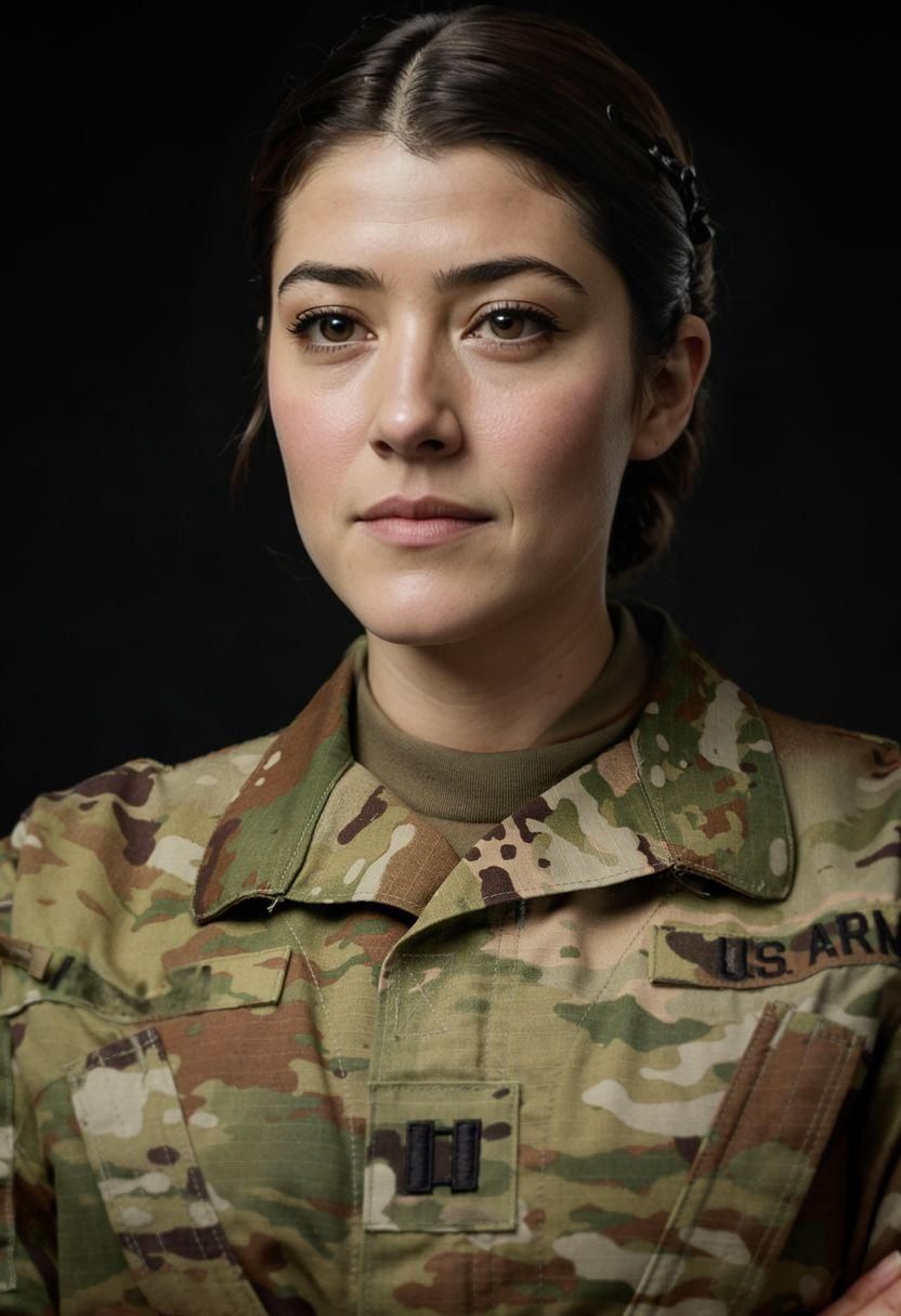 Person in Military Uniform Looking at Camera