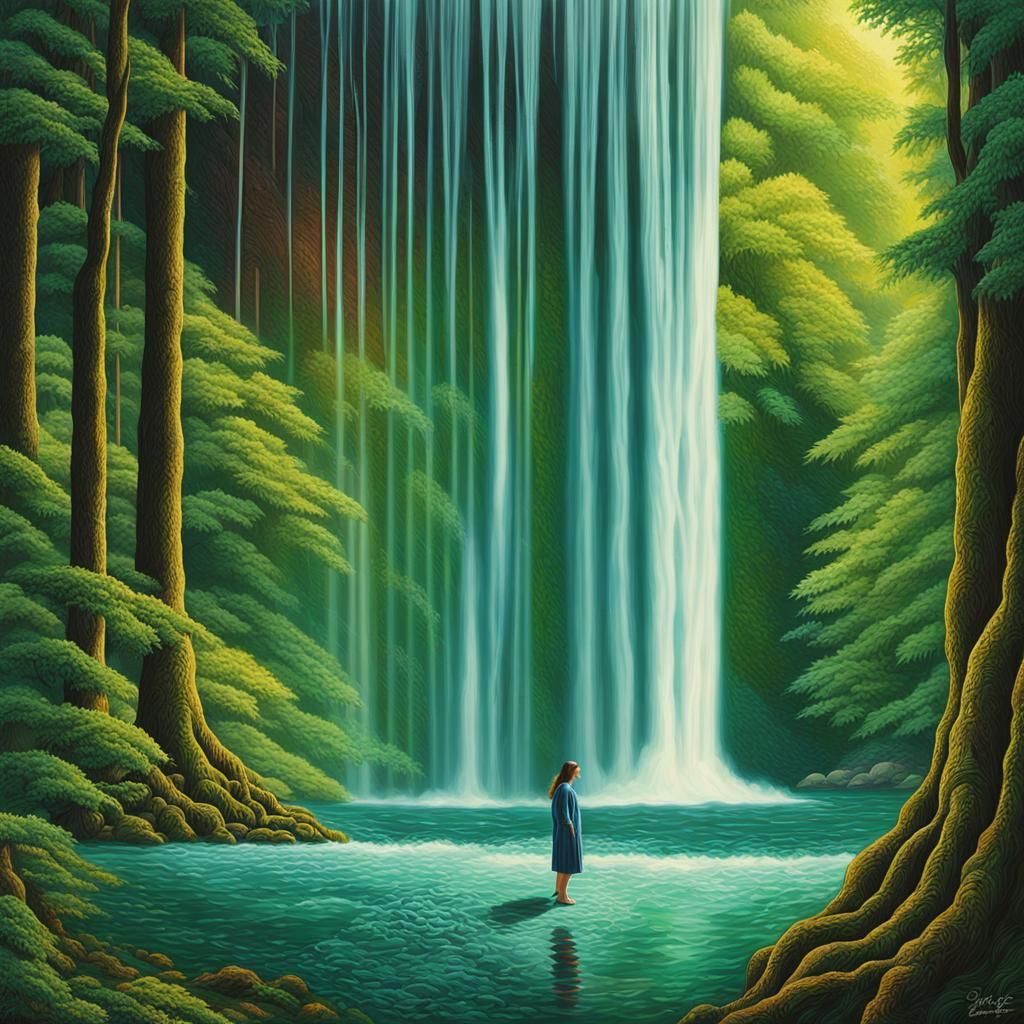 Woman's Face Stereogram Hidden in Forest