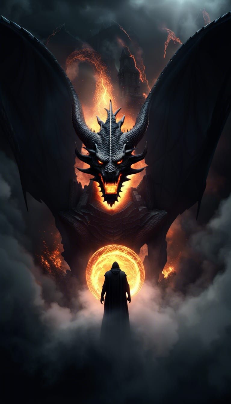 Black Void Dragon God Appears from Portal