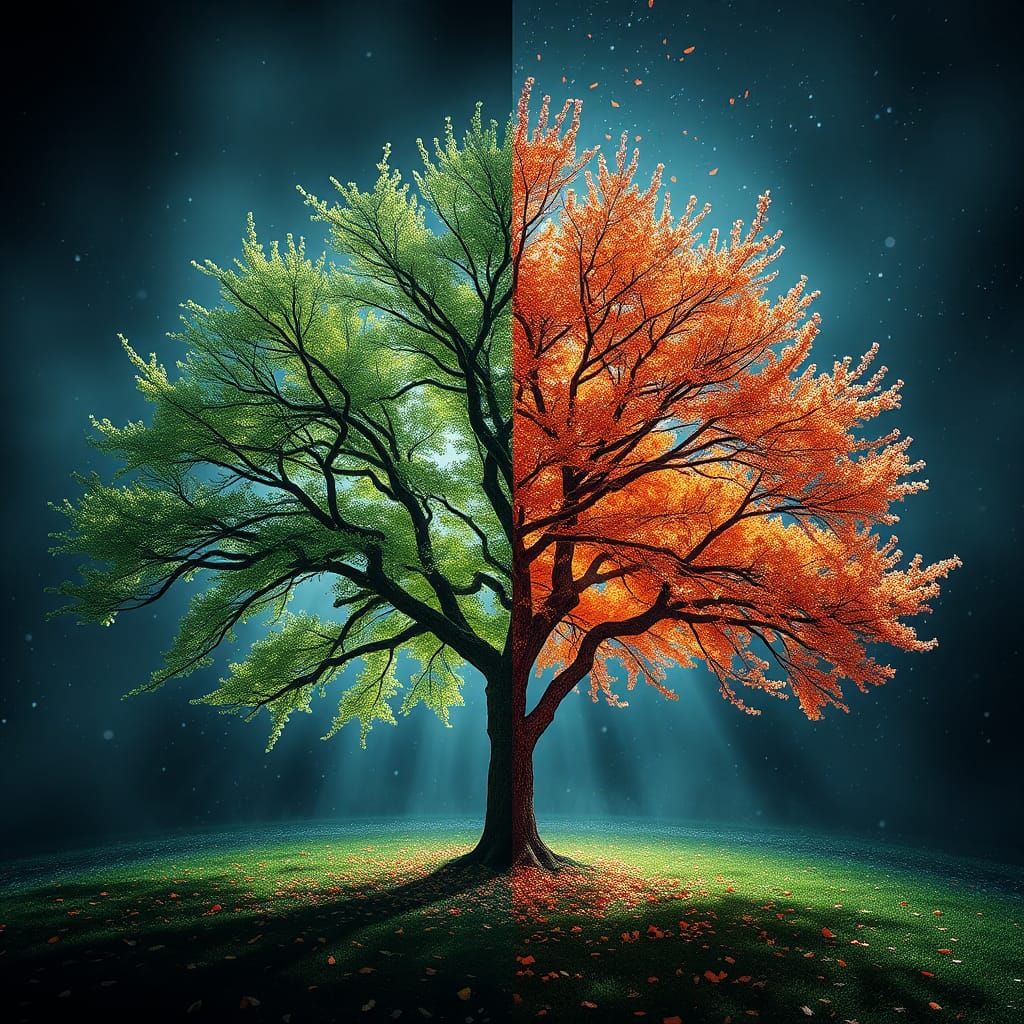 Magical Four Seasons Show in Hyperrealistic Detail