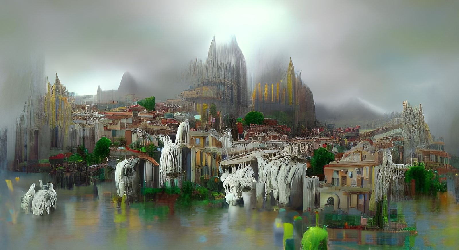 Medieval Cityscape in Gustave Dore Style