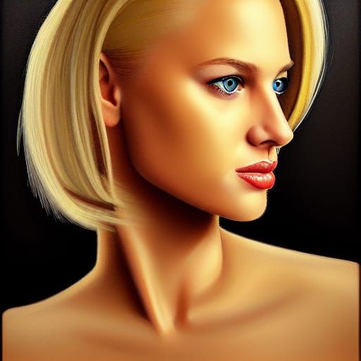 Hyperrealistic Portrait of a Gorgeous Blonde Woman