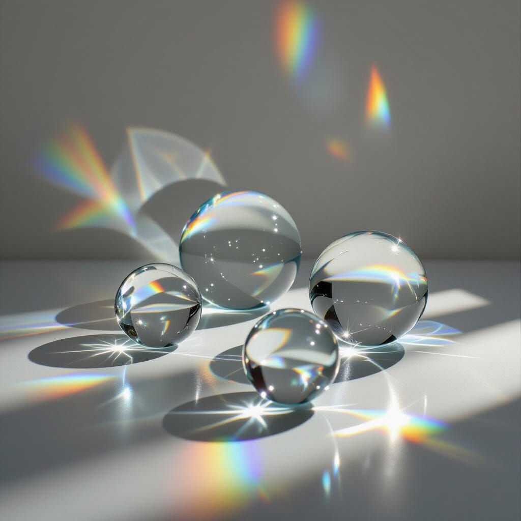 Rainbow Shadows Cast by Glass Objects