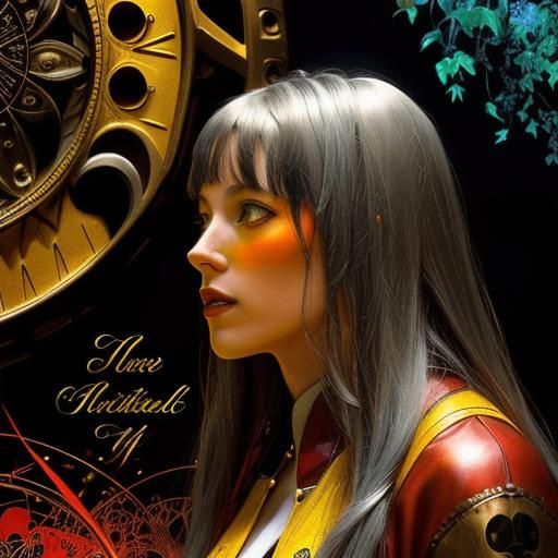 Surrealist Scene with Calligraphy in Cinematic Style