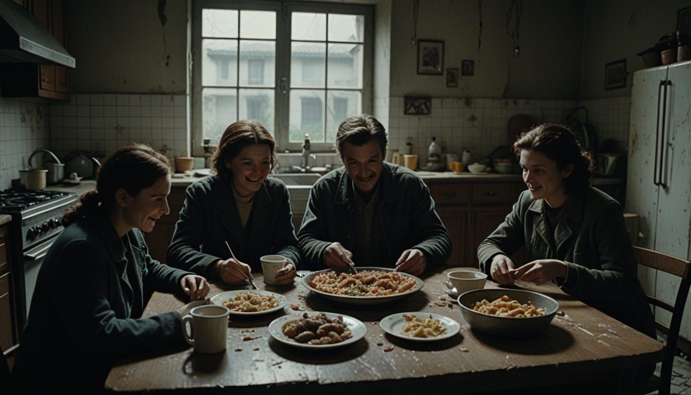 Yugoslav Family Feasts Amidst Sarajevo Siege