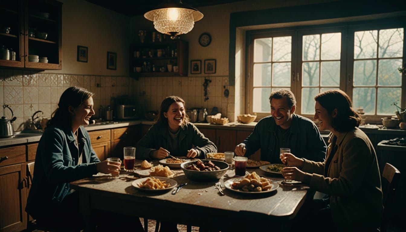 Yugoslav Family Feasts Amidst Sarajevo Siege