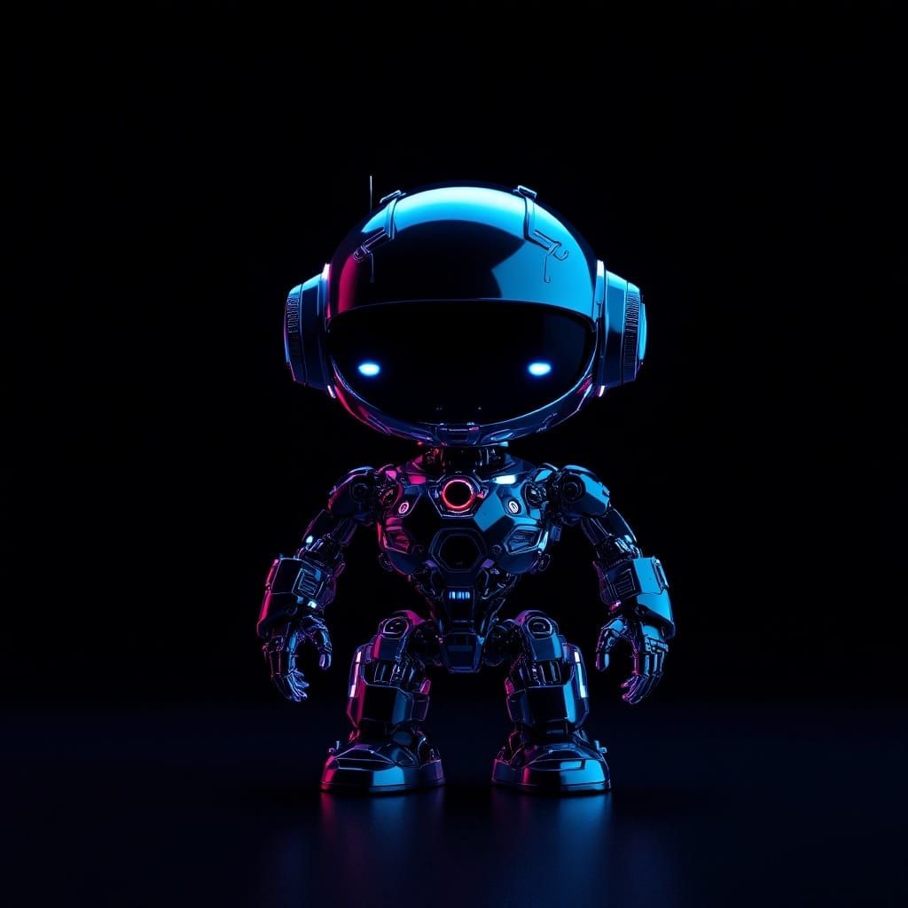 Adorable Robot Toy in Futuristic Style