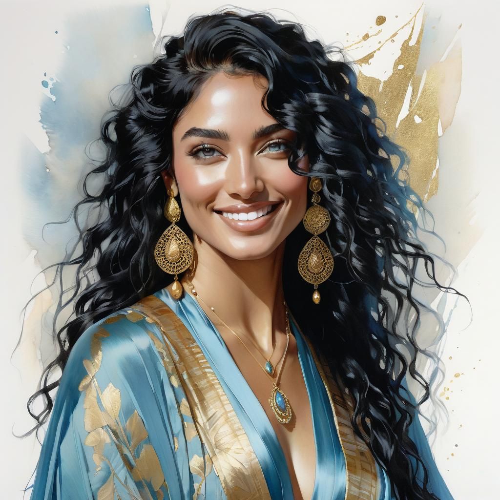 Elegant Portrait of a Young Woman in a Garden