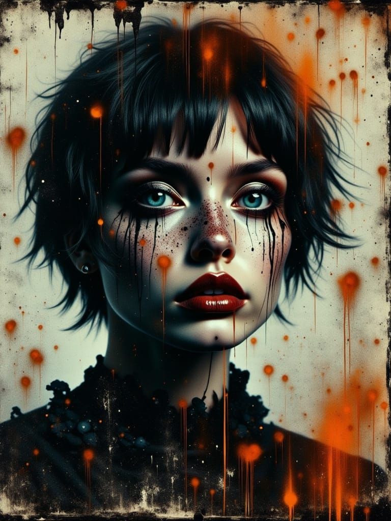 Despaircore Portrait of a Gothic Young Woman