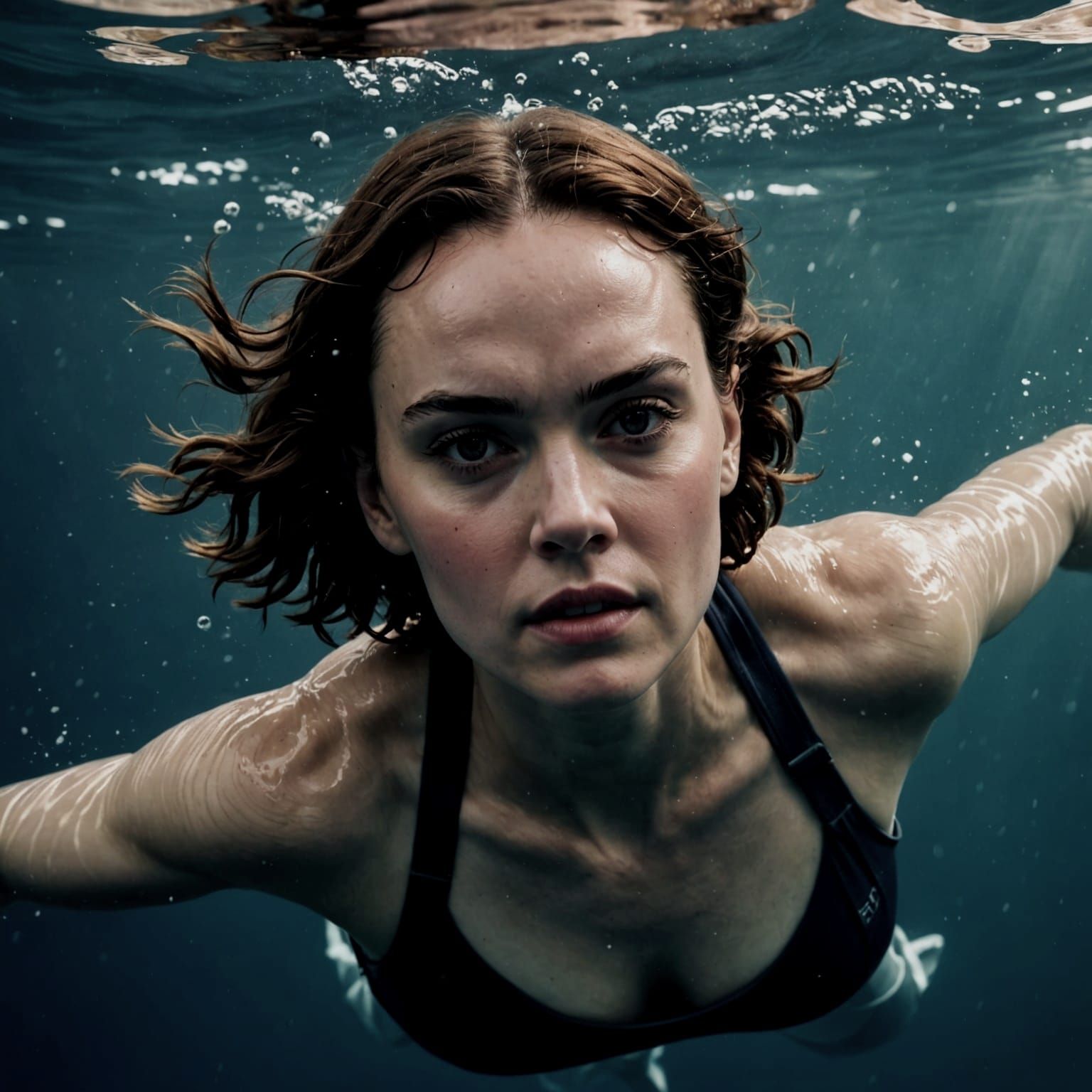 Daisy Ridley Swims in English Channel Underwater