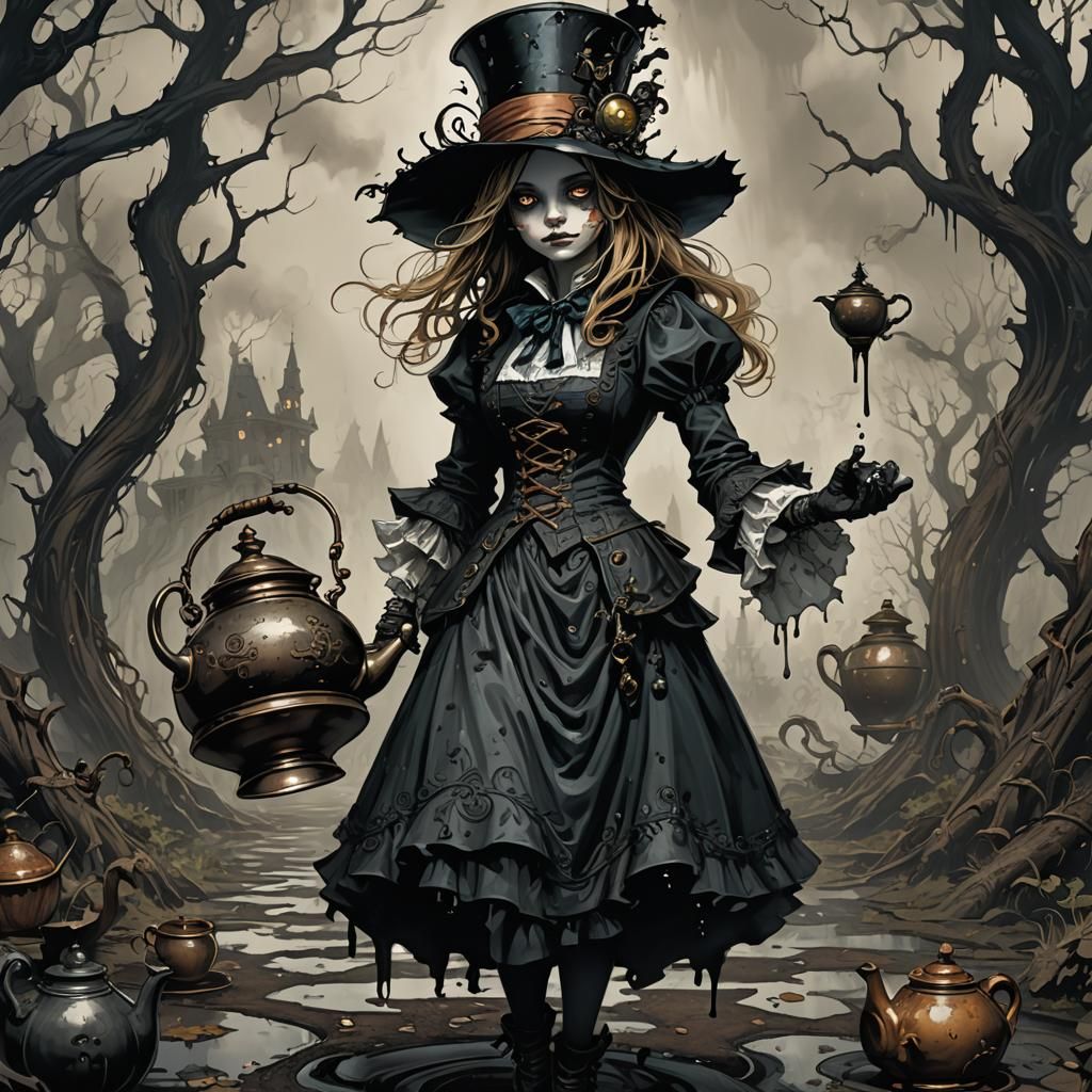 Dark Alice in Twisted Wonderland: Gothic Victorian Art