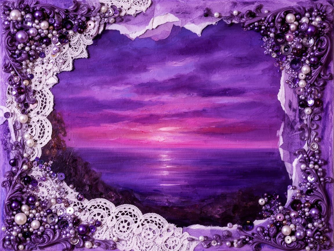 Baroque Sunset in Rich Purple Hues