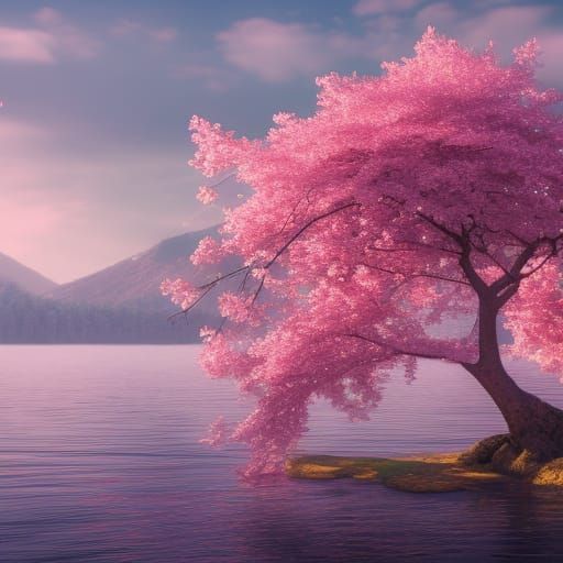 Cherry Blossom Tree Matte Painting in Unreal Engine 5