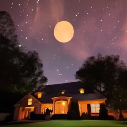 Wondrous Home Under a Starlit Sky