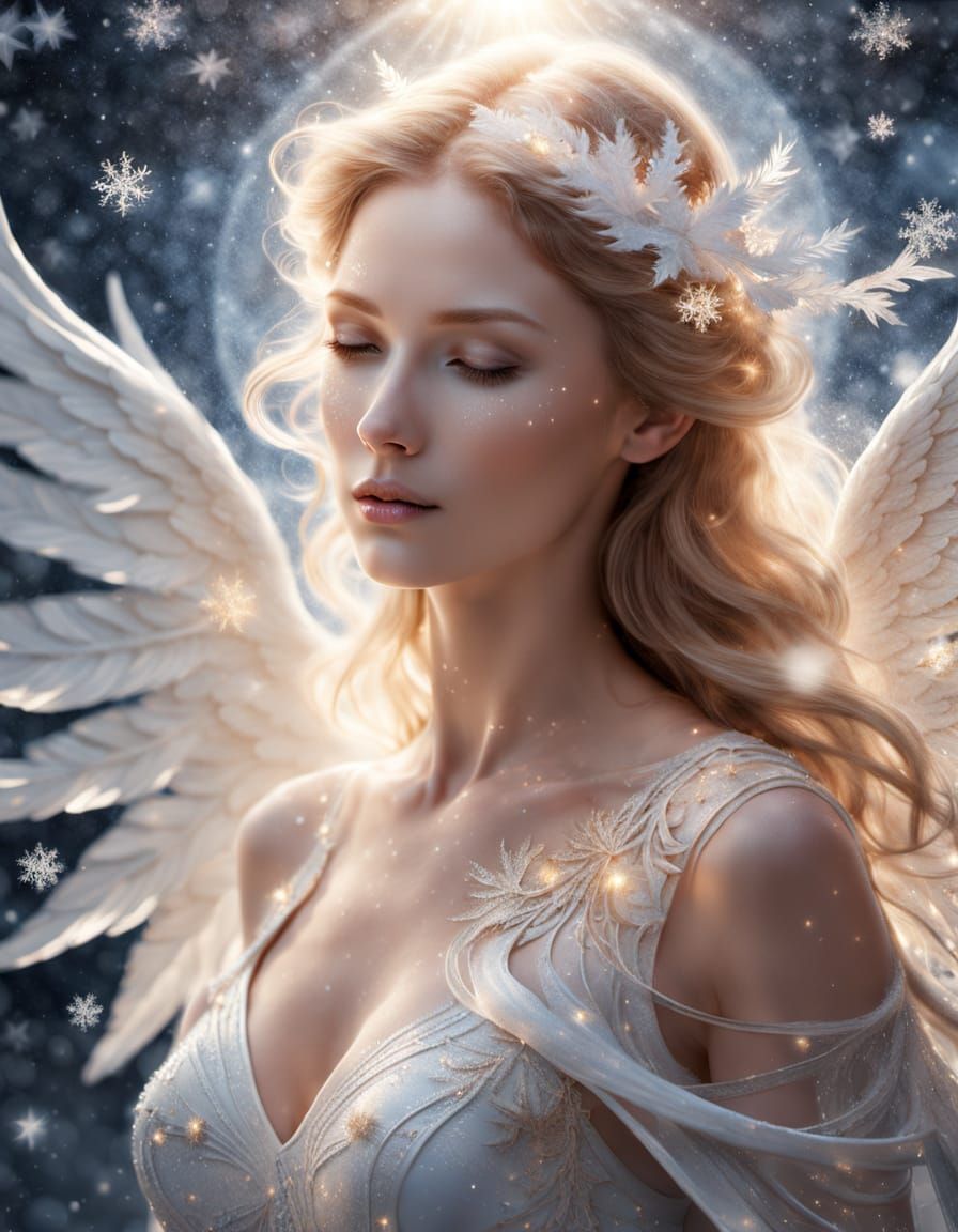 Serene Angel amidst Starry Vortex