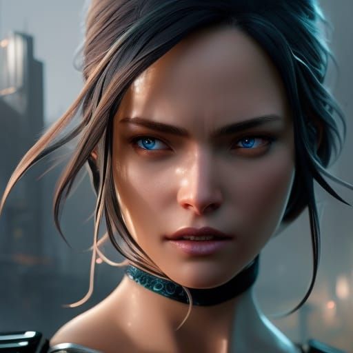 Victorian Assassin with Emerald and Ice Eyes