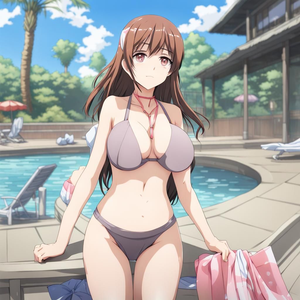 Anime Girl in Bikini Digital Art