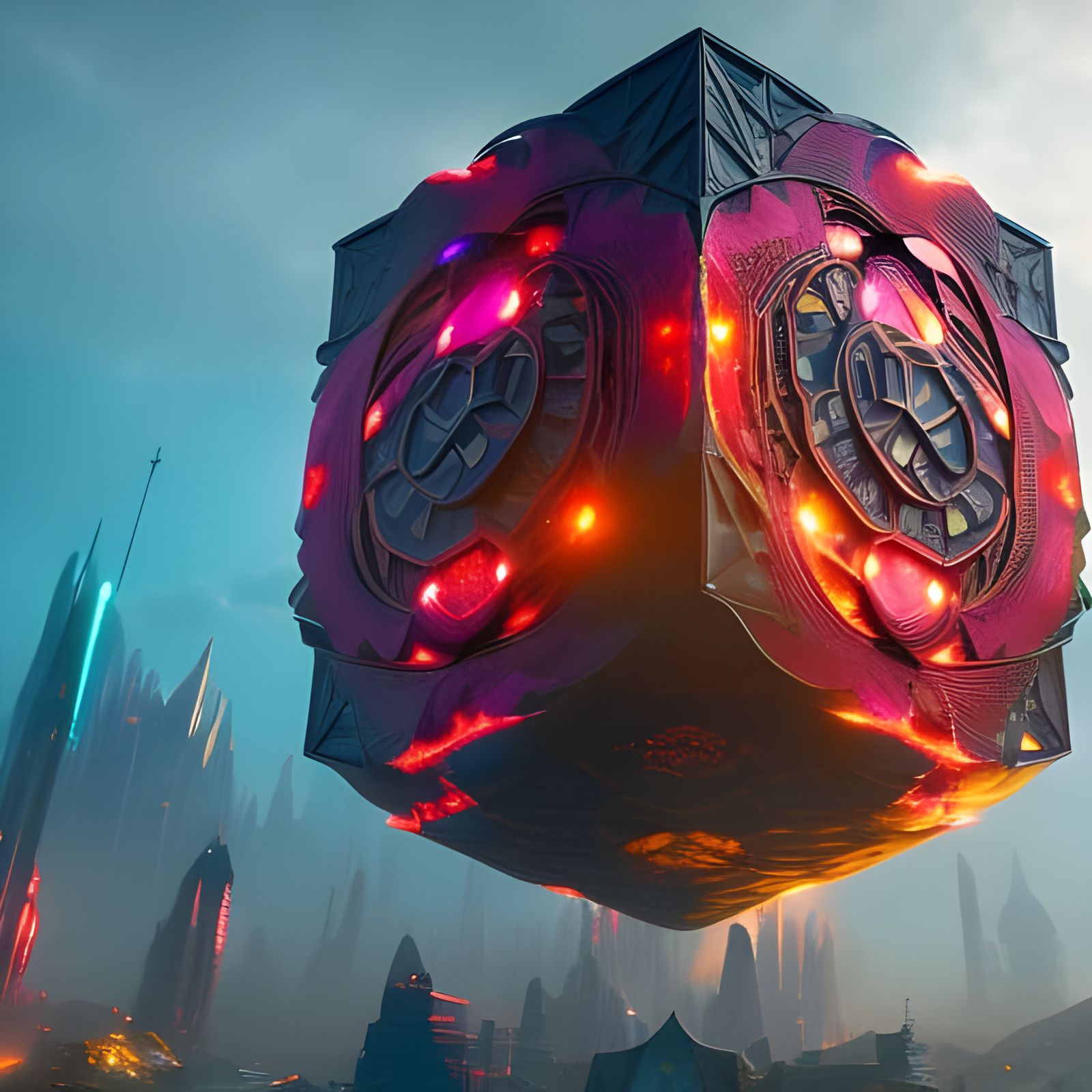 Futuristic Building in Occult Floral Cataclysm