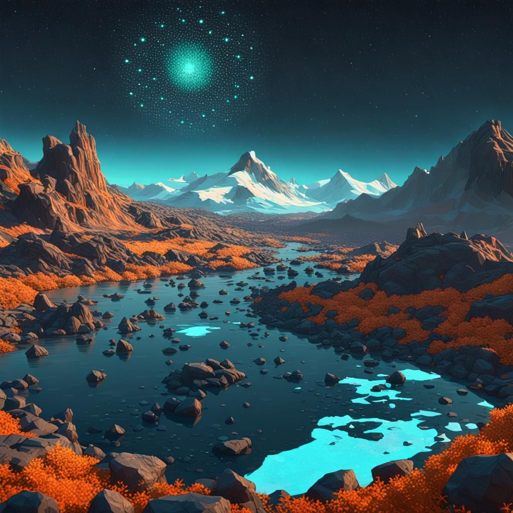 Coal as Starry Sky: Hyperdetailed Concept Art