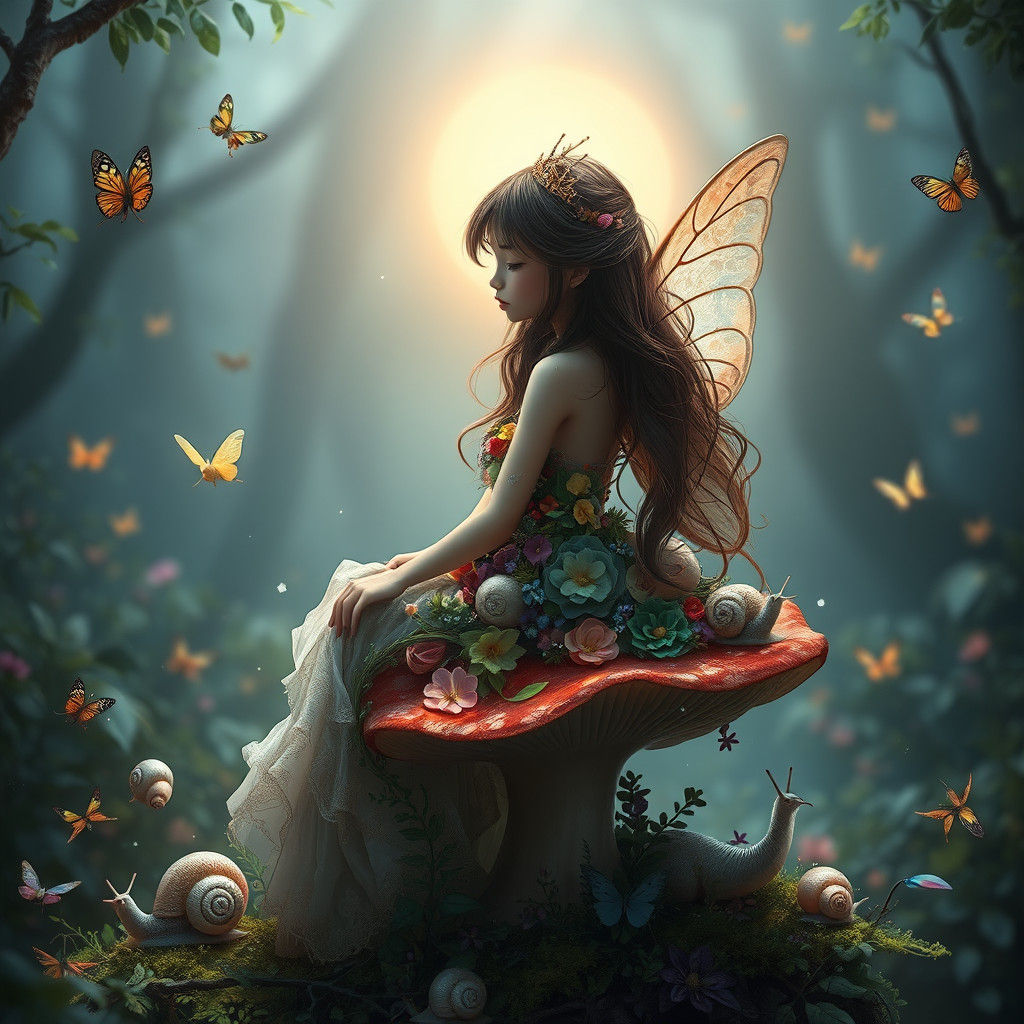 Enchanting Fairy in Mystical Forest: Matte Painting