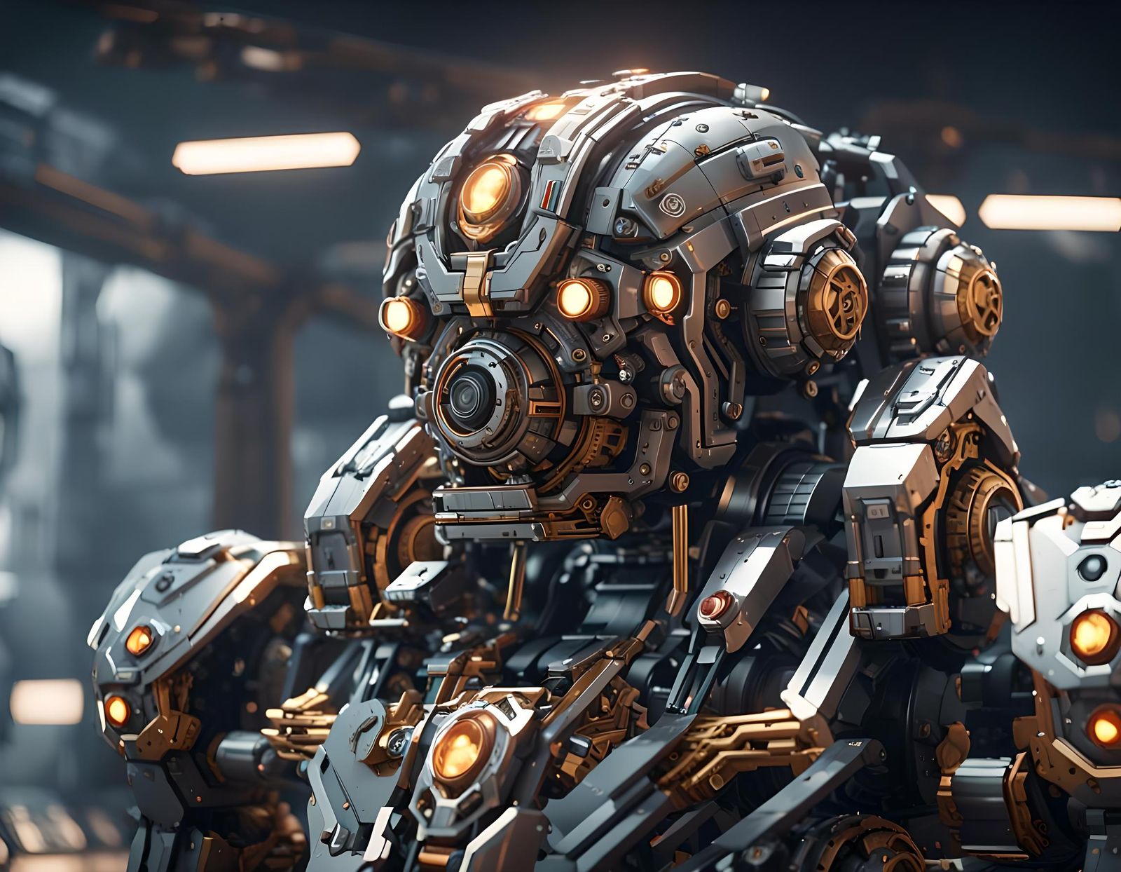 Mechanical Officer in Futuristic Sci-Fi Scene