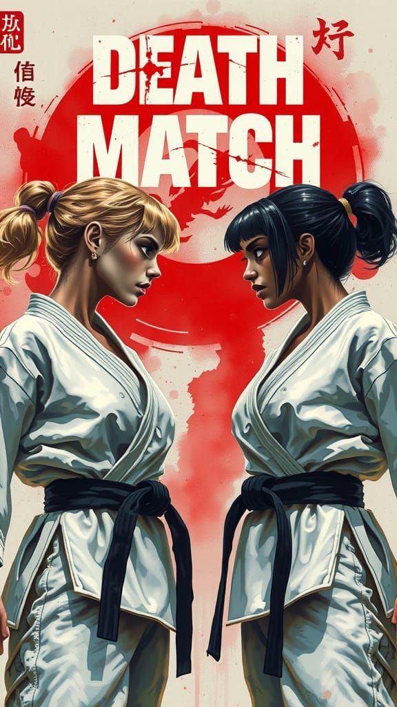 Fierce Female Judokas in Cinematic Digital Painting