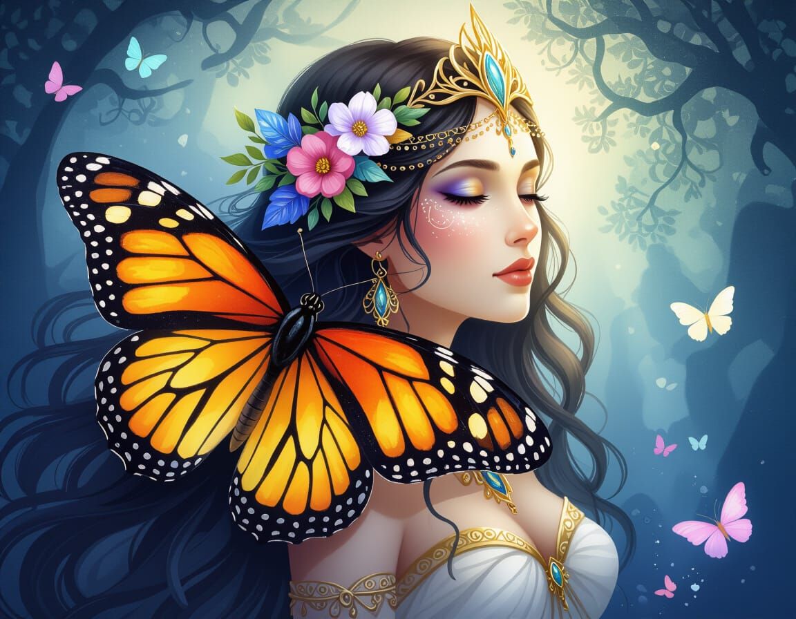 Majestic Butterfly Goddess Ascends