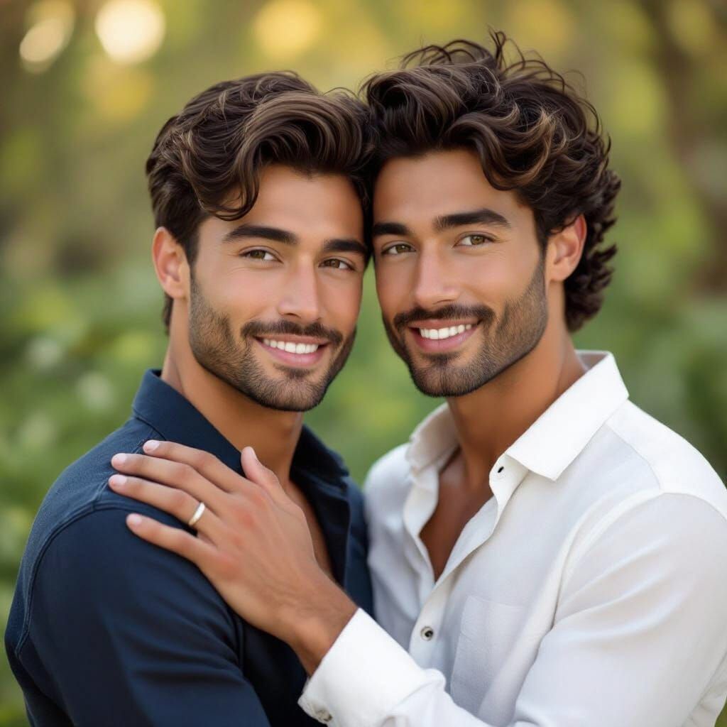 Gay Couple's Spiritual Art Celebrating Nature, Love, and Pea...