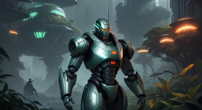 Futuristic City Where Nature and Technology Merge