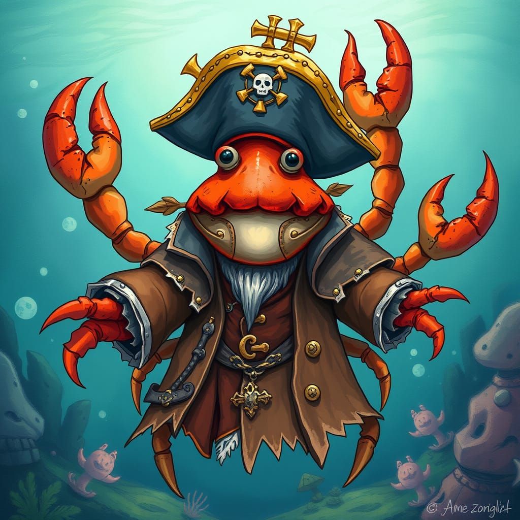 Crab Pirate King in Underwater Kingdom