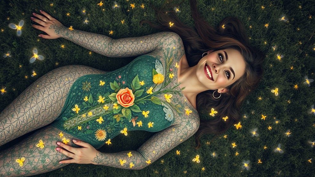 Bio-Art Collage: Woman as Interconnected Ecosystem