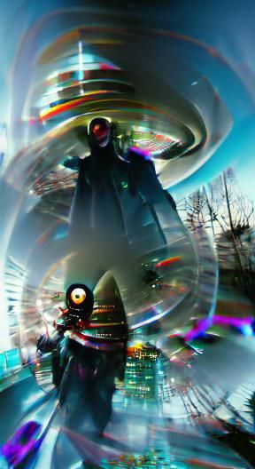 Cosmic Dystopian Void in Mixed Media Style