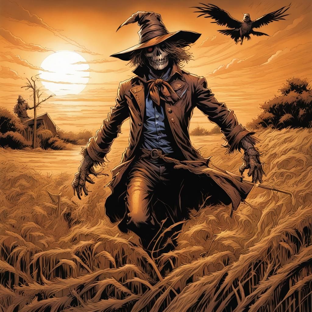 Scarecrow in Comic Book Art Style