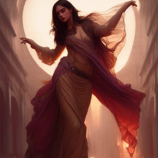 Dance of Seven Veils: Digital Art Fantasy