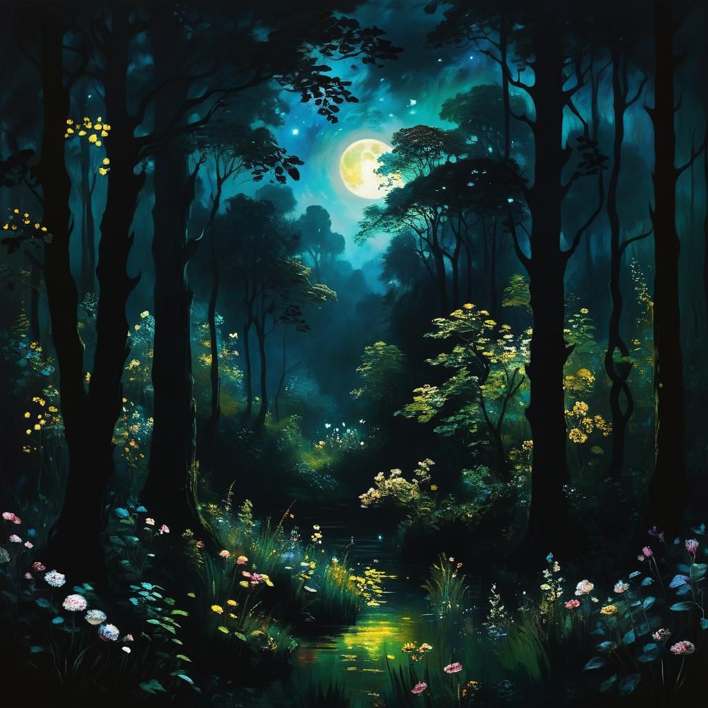 Magical Forest Inspired by Impressionism