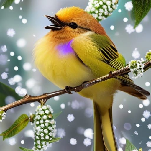 Bird Song: Hyperdetailed 3D Spring Scene