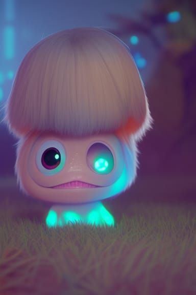 Adorable Glowing Creature Concept Art in 3D
