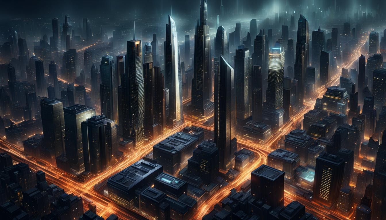 Futuristic Metropolis Concept Art in Cinematic Style