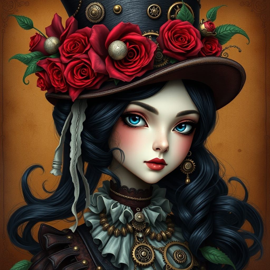 Steampunk Mad Hatter in Whimsical, Romantic Style