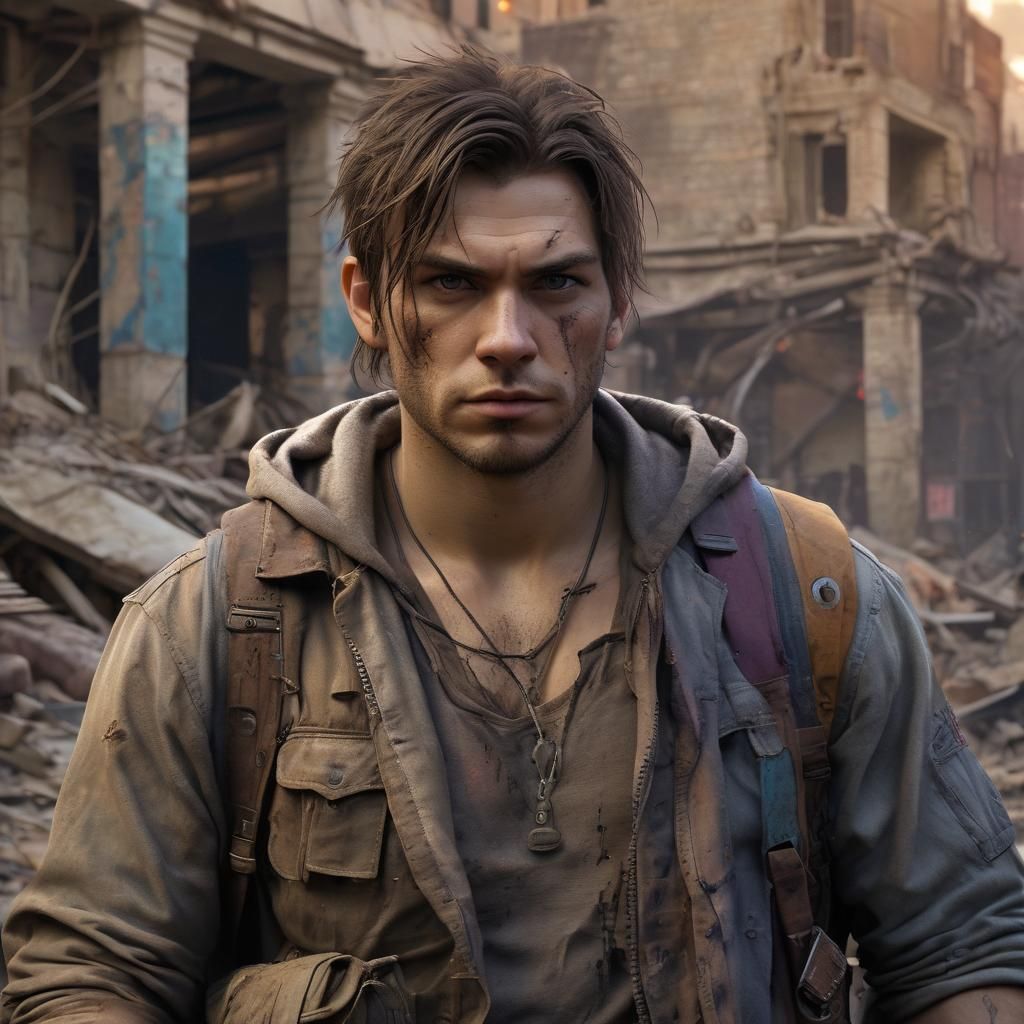 Post-Apocalyptic Survivor Portrait in Gritty Photorealism