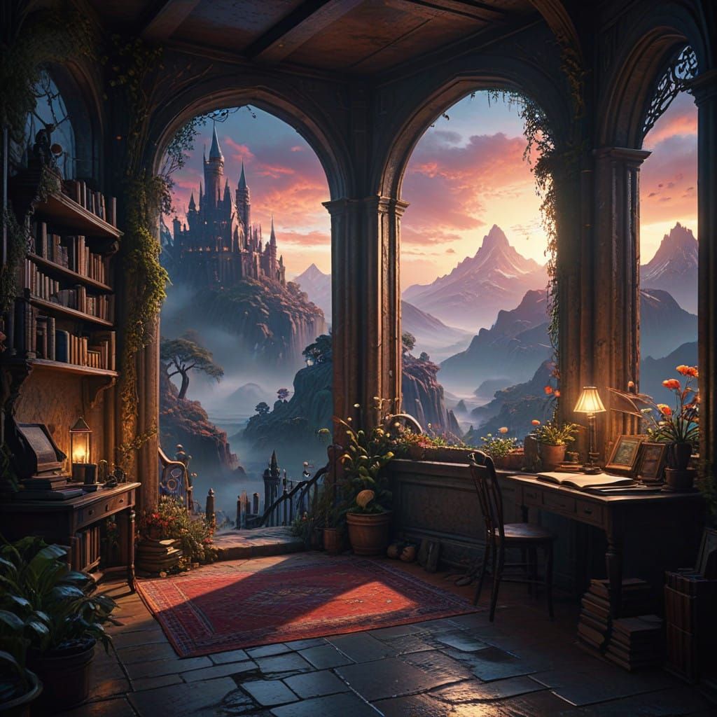 Romantic Comedy Dreamscape in Expressionist Style