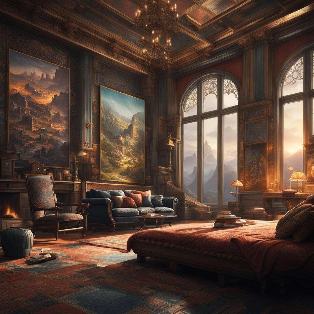 Detailed Modern Rooms in Digital Matte Painting
