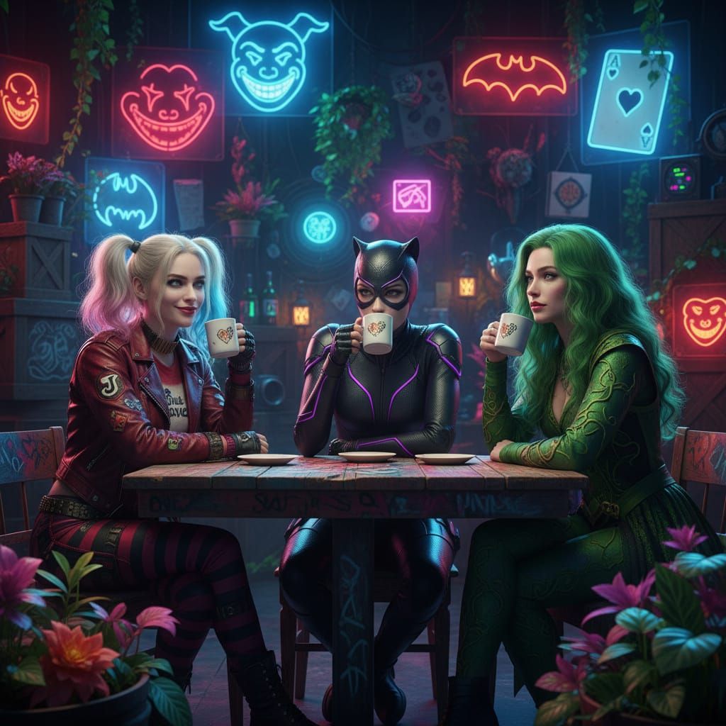 DC Villains Enjoy Coffee In Detailed Hideout