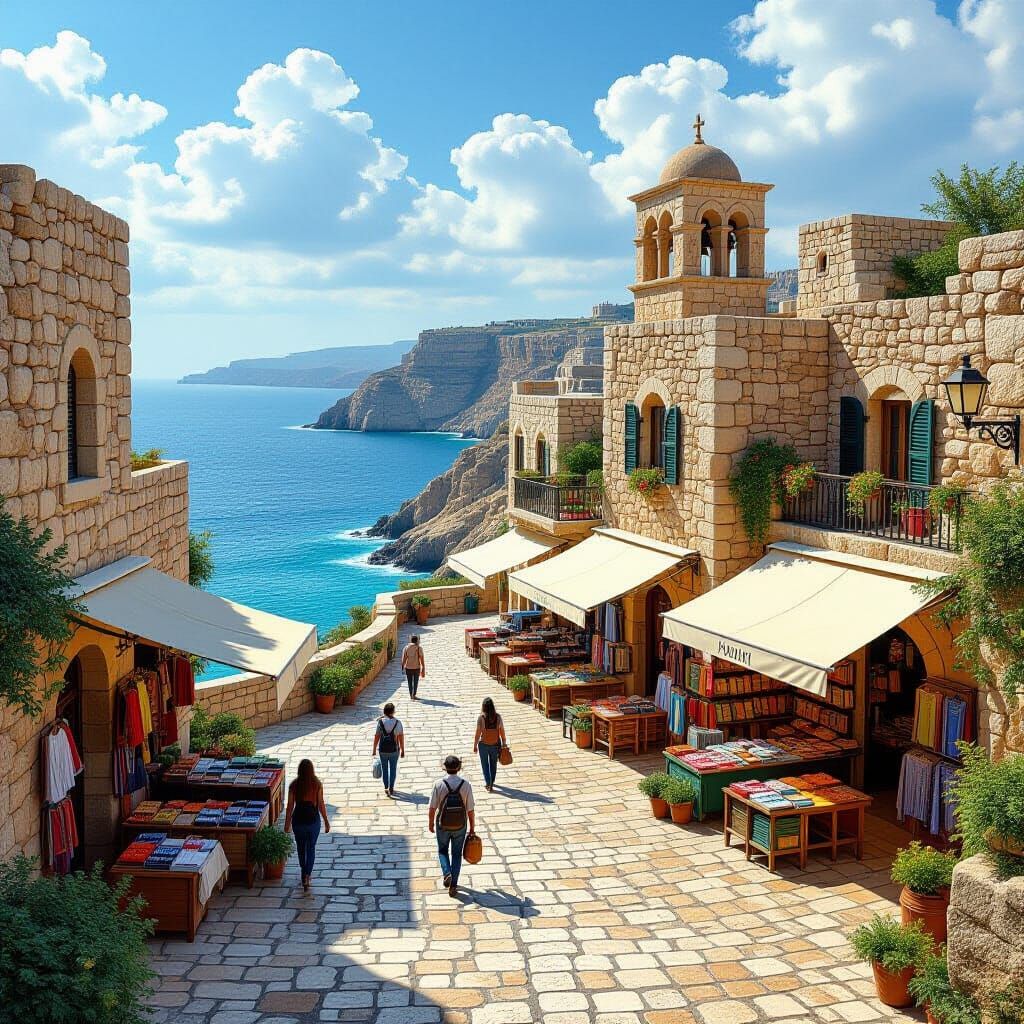 Ancient Israel: Stone Architecture, Market, and Coastline