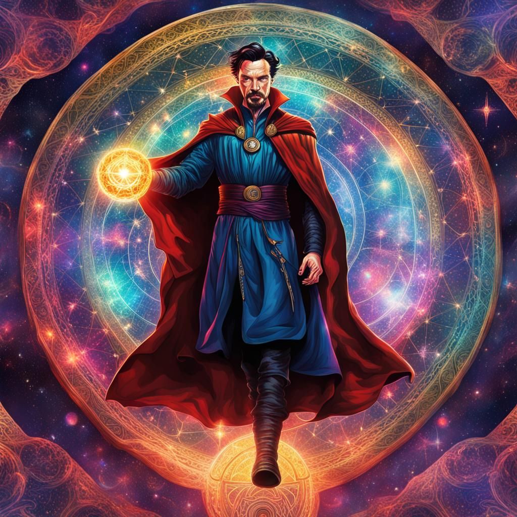 Doctor Strange Astral Illustration in Pablo Amaringo Style