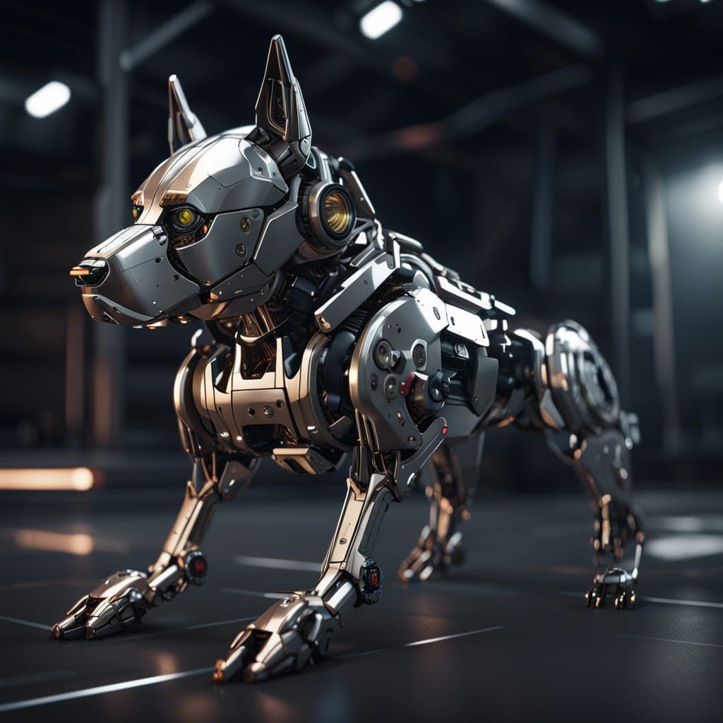 Futuristic Robot Dog with Intricate Mech Details