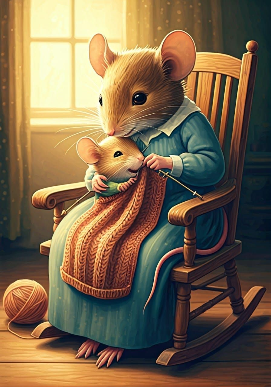 Mother Mouse Knits Cozy Sweater for Mischievous Son Bernie i...