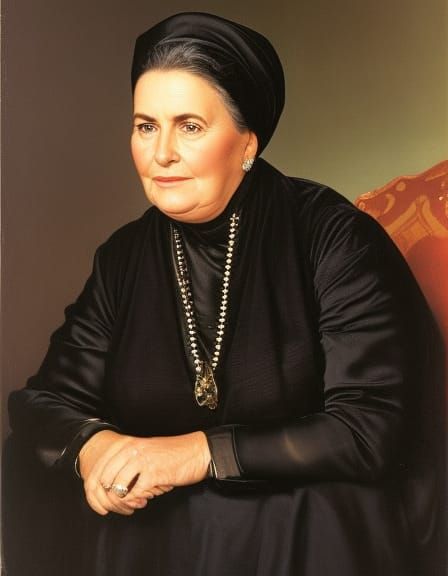 Elegant Portrait of Mature Woman in Classic Style