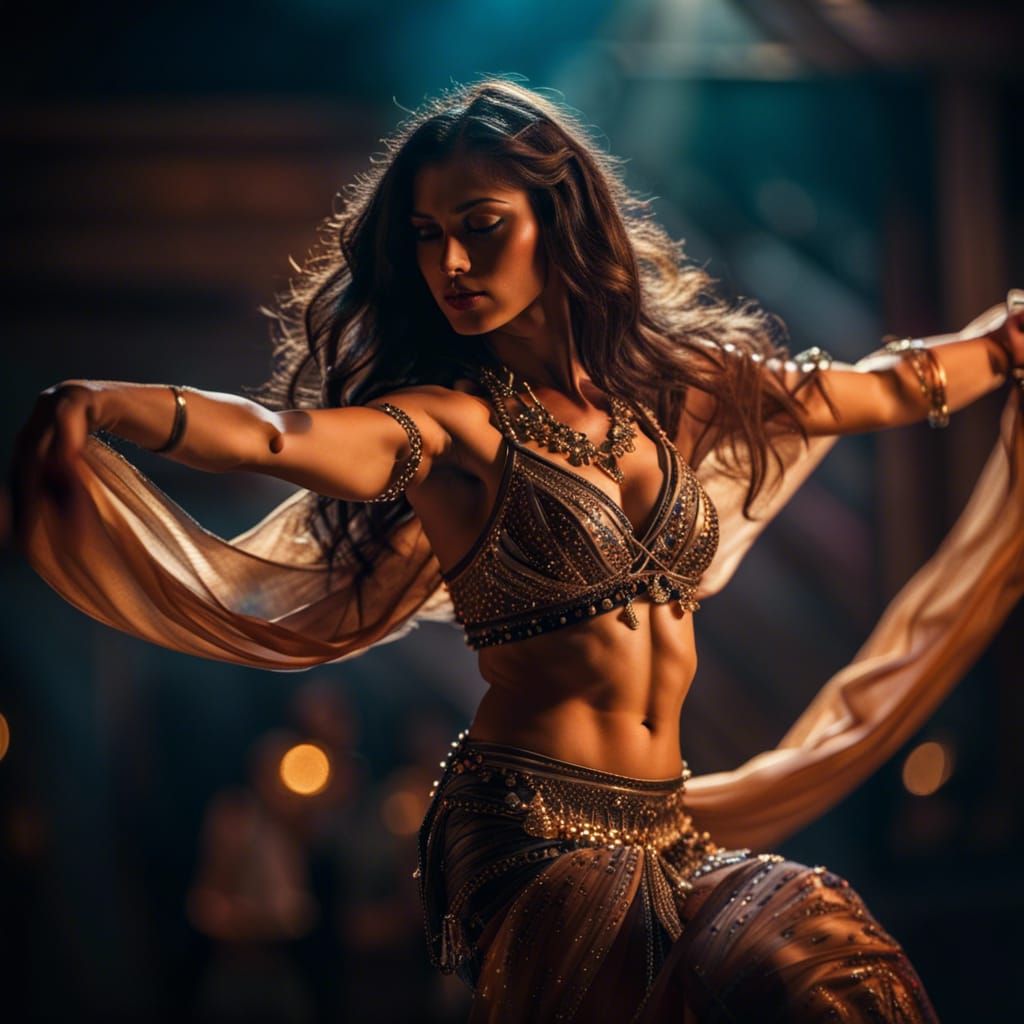 Dynamic Belly Dancer Scene in Volumetric Lighting